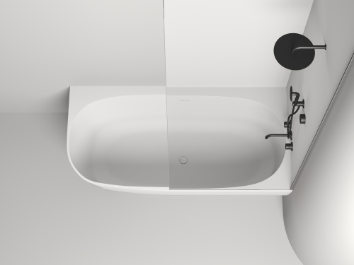 Ванна из литьевго мрамора Salini SOFIA 102514G 170х85 пристенная асимметричная - фото 4